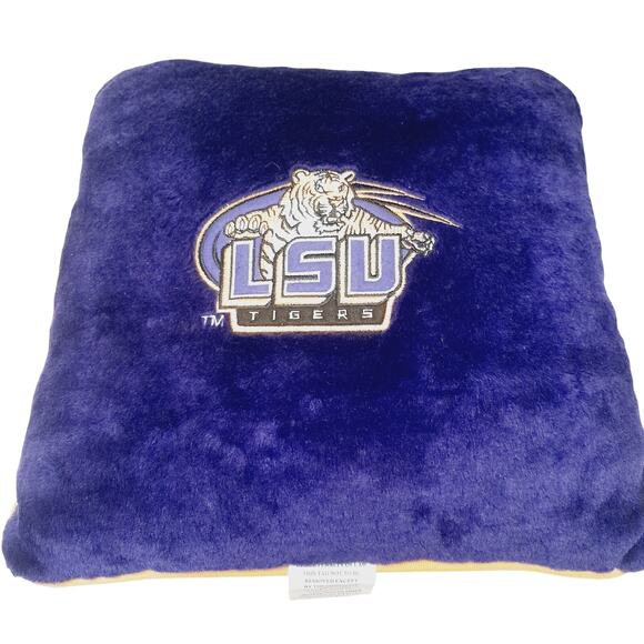 LSU TIGERS DECOR PILLOW NCAA PLUSH THROW SQUARE 10"x10"  NEW - Picture 4 of 4